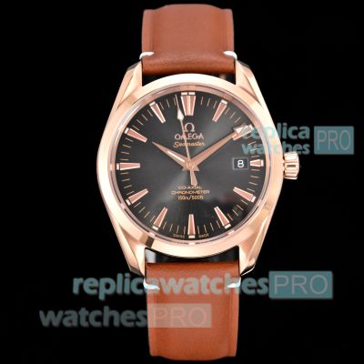 Super Replica VS Omega Seamaster Aqua Terra 150m Rose Gold Black Dial Swiss 8800 Watch 